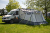 The Loopo Breeze® XL v2 Motorhome Awning on a Volkswagen Crafter Campervan with, the awning doors are all closed