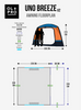 Uno Breeze® v2 Campervan Awning - Orange OLPRO specification & footprint graphic imageset:Orange