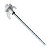 Close-up image on a white background of a screw-in hard ground peg with a hex head, designed for use with an adaptor to screw into hard ground when necessary. It comes in a case of 20 and includes the drill adaptor and a peg puller, all contained in a convenient case.