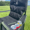 Image of Henwick Patterned Padded Folding Camping Chair Limited Edition OLPRO, close up of can cooler feature.