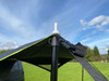 Image of Modern Shade Canopy grey with  Lime by OLPRO, close up of centre adjustable aluminium pole.