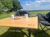 Pre-Loved Bamboo Camping Table 4 Folding 90cm x 90cm | Lightly Used, Small Scratch on Table Top | 2056788325 OLPRO
