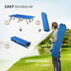 Double Folding Camping Cot with Carry Bag - Blue OLPRO Extra