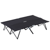 Double Camping Folding Cot Outdoor Portable Sleeping Bed, Black Outsunny