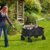 Outdoor Pull Along Trolley - Black Outsunny