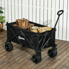 Foldable Outdoor Utility Wagon with Carry Bag Black Outsunny