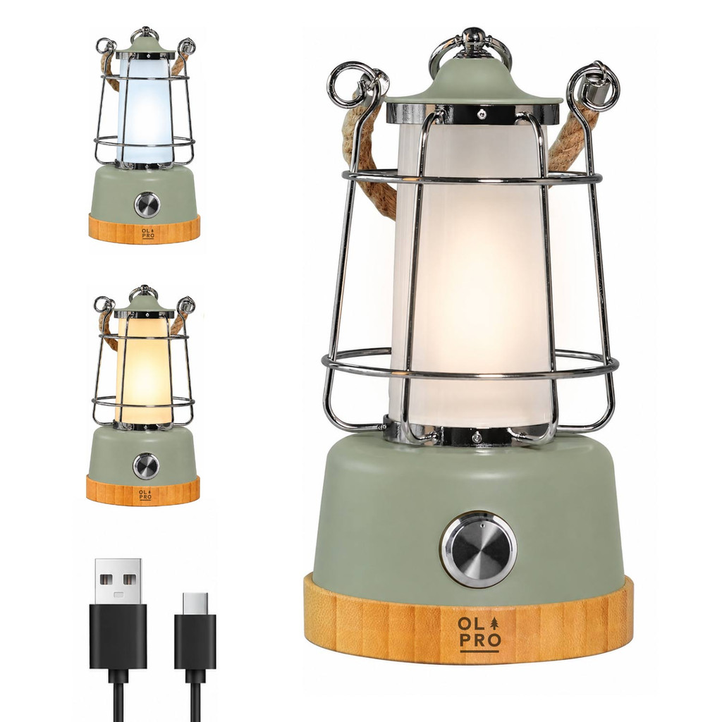 Retro Dimmable Lantern - Sage Green OLPRO