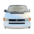 Image of VW T4 Internal Silver  Blind fitted in the windscreen with a white background.