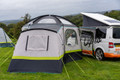 The OLPRO Hive Campervan Awning Fibreglass Poles - with Sleeping Pod attached to a Volkswagen Camper Van