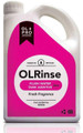 The front of a singular bottle of OLRinse - Great Value Toilet Rinse 2L by OLPRO showing the front label.