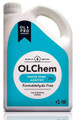 The front of a singular bottle of OLChem - Toilet Fluid 2L by OLPRO which shows the front label for OLChem.