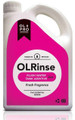 The front of the bottle of OLRinse by OLPRO with its front label.