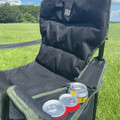 Image of Henwick Patterned Padded Folding Camping Chair Limited Edition OLPRO, close up of can cooler feature.