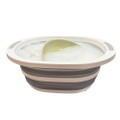 Collapsible Silicone Folding Bowl with Cutting Board OLPRO - with water and washing up inside