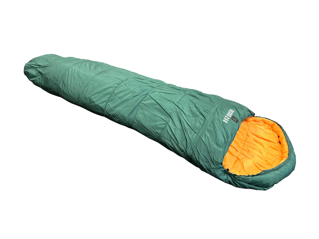 The OLPRO Gecko 250 Mummy sleeping bag pictured on a white background showing the inside of the hood material.