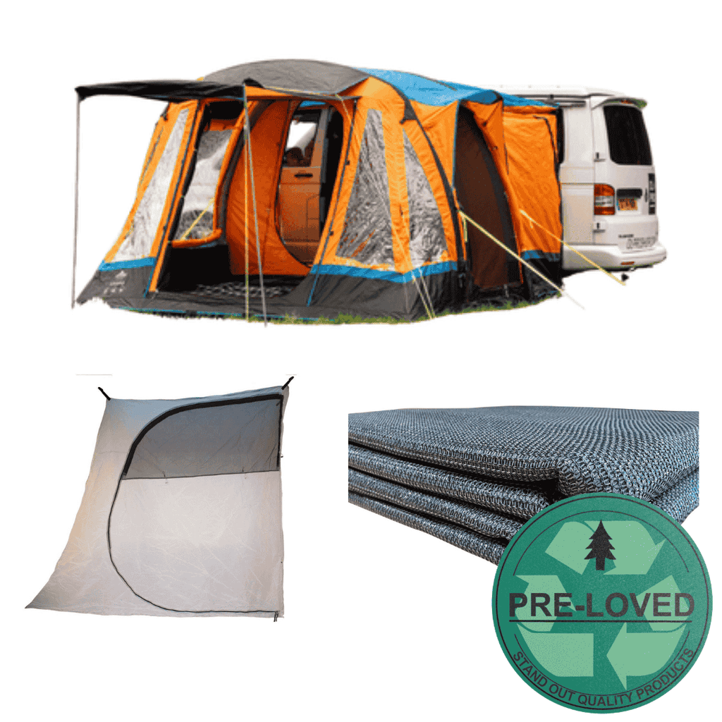 Pre-Loved Loopo Breeze® Inflatable Campervan Awning V1 - Orange | Lightly Used, Stitching on Canopy Pole Holder Missing | KDO85 OLPRO