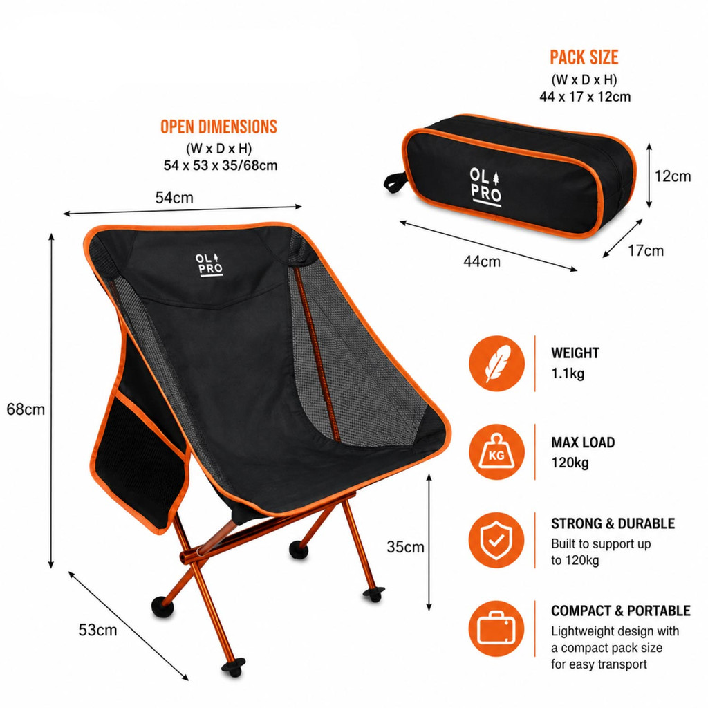 Ultralight Camping Chair - Low Back