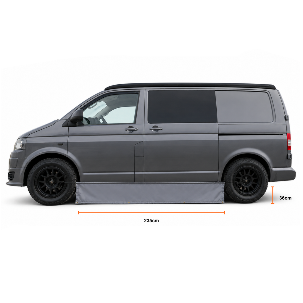 VW SWB CAMPERVAN DRAUGHT SKIRT FOR DRIVEAWAY CAMPERVAN AWNINGS