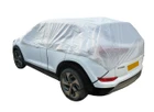The Nylon Car Top Cover Extra Large by OLPRO on a white Hyundai family car on a white background.