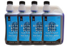 The front of four bottles of the Bottom and Top Plus - Toilet Fluid and Rinse by OLPRO showing the front label for this bottle.