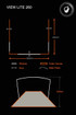 An info graphic depicting the product dimensions of the View Lite 260 Caravan Awning from OLPRO.