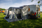 The Loopo Breeze® XL v2 Motorhome Awning on a Volkswagen Crafter Campervan with, the awning doors are all open
