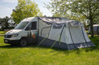The Loopo Breeze® XL v2 Motorhome Awning on a Volkswagen Crafter Campervan with, the awnings doors are shut