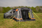 The open front door & fly mesh of a Loopo Breeze® v2 Inflatable Campervan Awning by OLPRO imageset:Charcoal