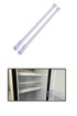 The telescopic Cupboard & Fridge Storage Bars pictured on a white background and inside of a cupboard of VW Camper Van.