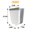 An infographic depicting the dimensions of the 9L Folding Camping  Bin Hanging or Free Standing from OLPRO.