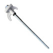 Close-up image on a white background of a screw-in hard ground peg with a hex head, designed for use with an adaptor to screw into hard ground when necessary. It comes in a case of 20 and includes the drill adaptor and a peg puller, all contained in a convenient case.