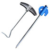 A close-up image of a Hard Ground Peg with the included Peg Puller. The peg puller is designed to make the removal of hard ground pegs easier.