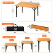 Image of OLPRO Bamboo Folding Camping Table on a white background, fully unfolded.