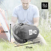 An infographic depicting the packed dimensions of The Grey Stafford Sleeping Bag. The dimensions are 37cm in length and 23cm across the width.