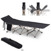 Single Portable Outdoor Military Sleeping Bed Camping Cot Black  Unbranded