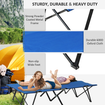 Double Camping Folding Cot Outdoor Portable Sunbed w/ Carry Bag, Blue  Unbranded