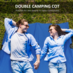 Double Camping Folding Cot Outdoor Portable Sunbed w/ Carry Bag, Blue  Unbranded