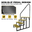 RV Step Stool, 4 Step Ladder, Hot Tub Steps with Handrail, Portable Pool Ladder, 660Lbs Heavy Duty Ladder Shelf Outdoor Mobile Home Stairs for Camper/Porch/SPA Pool/Pet Stairs 