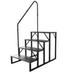 RV Step Stool, 4 Step Ladder, Hot Tub Steps with Handrail, Portable Pool Ladder, 660Lbs Heavy Duty Ladder Shelf Outdoor Mobile Home Stairs for Camper/Porch/SPA Pool/Pet Stairs 