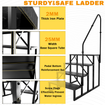 RV Step Stool, 4 Step Ladder, Hot Tub Steps with Handrail, Portable Pool Ladder, 660Lbs Heavy Duty Ladder Shelf Outdoor Mobile Home Stairs for Camper/Porch/SPA Pool/Pet Stairs 
