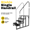 RV Step Stool, 4 Step Ladder, Hot Tub Steps with Handrail, Portable Pool Ladder, 660Lbs Heavy Duty Ladder Shelf Outdoor Mobile Home Stairs for Camper/Porch/SPA Pool/Pet Stairs 