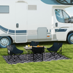 Reversible Outdoor Rug With Carry Bag 182 x 274 cm - Grey Outsunny