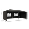 6m x 3m Garden Gazebo - Dark Grey Outsunny