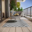 Outdoor Rug, 1.2 x 1.8m Patio Floor Mat - Grey & White Outsunny