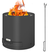 Outdoor Round Fire Pit with Ash Tray and Fire Poker Outsunny