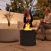 Outdoor Round Fire Pit with Ash Tray and Fire Poker Outsunny