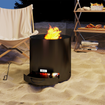 Outdoor Round Fire Pit with Ash Tray and Fire Poker Outsunny