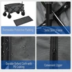 Outdoor Folding Cargo Wagon Trailer - Dark Grey Outsunny