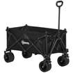 Foldable Outdoor Utility Wagon with Carry Bag Black Outsunny