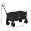 Foldable Outdoor Utility Wagon with Carry Bag Black Outsunny